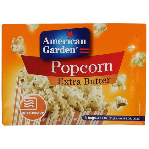 American Garden Microwave Popcorn Extra Butter 273g
