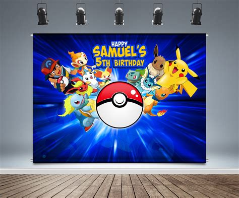 Pokemon Backdrop Banner Pokémon Birthday Kids Party Theme Etsy Uk