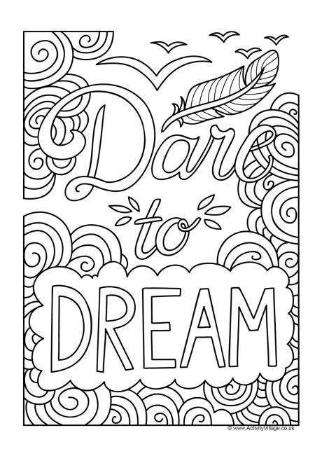 Dare To Dream Colouring Page Adult Coloring Book Pages Christmas