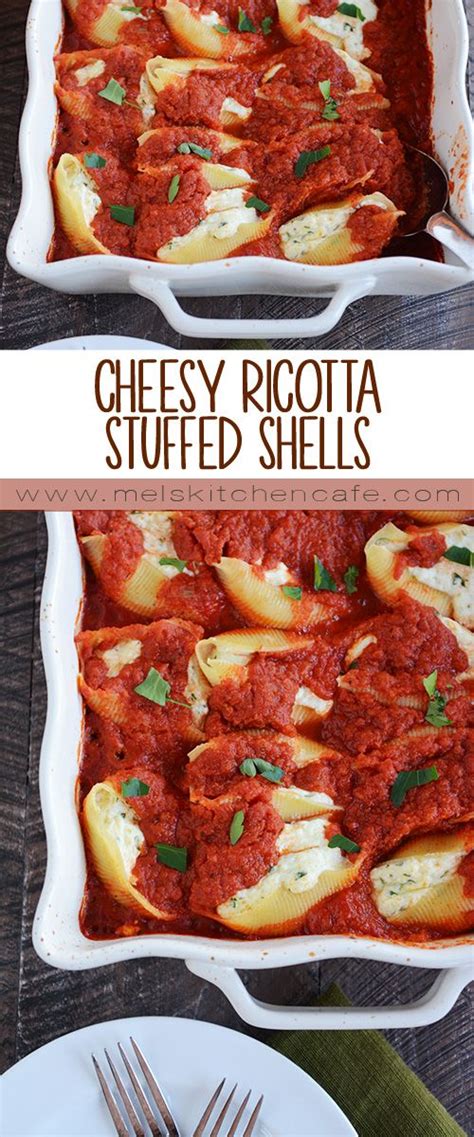 Cheesy Ricotta Stuffed Shells Recipe Stuffed Shells Ricotta Stuffed Pasta Shells Recipes