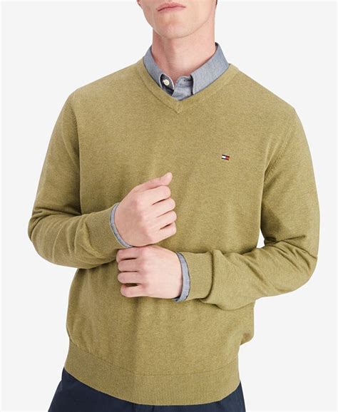 tommy hilfiger men s signature solid v neck cotton sweater macy s