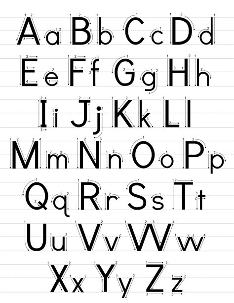 Childrens Handwriting Alphabet Guide Entire Alphabet Etsy