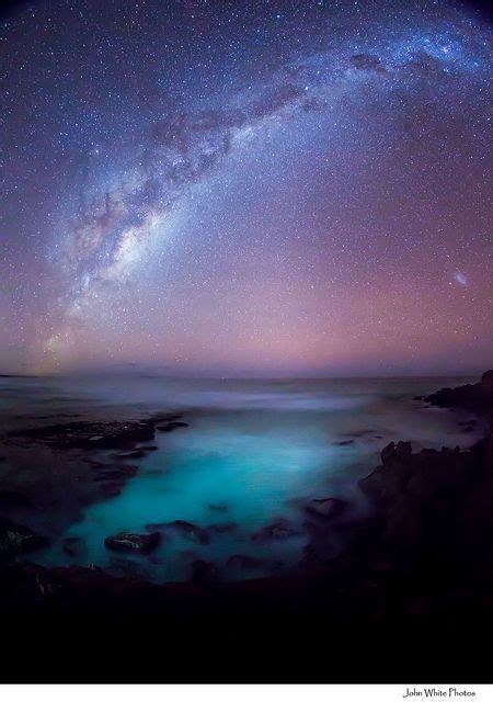 Milky Way Over Glowing Lagoon Australia Beautiful Sky Beautiful World