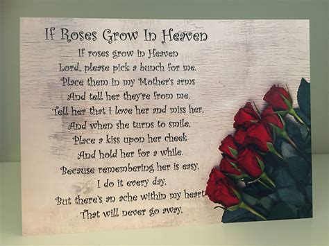 If Roses Grown In Heaven 7 X 5 Laminated Grave Card Etsy France