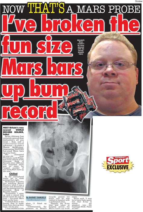 sunday sport on twitter the mars bars up bum gauntlet has been thrown down from tomorrow s