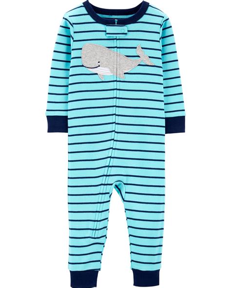 1 Piece Whale Snug Fit Cotton Footless Pjs Carters Baby Boys Baby