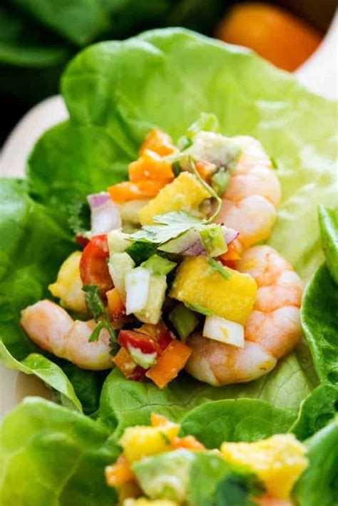 Dijon mustard, scallions, roasted red peppers, shrimp, olive oil and 16 more. Mango Shrimp Lettuce Wraps | The Recipe Critic