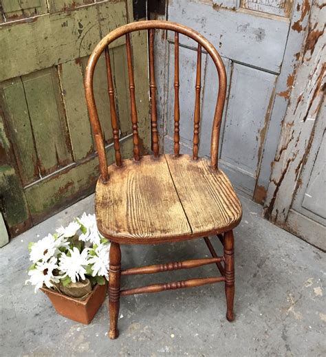 Antique Windsor Chair Rustic Chair Vintage Wooden Chair