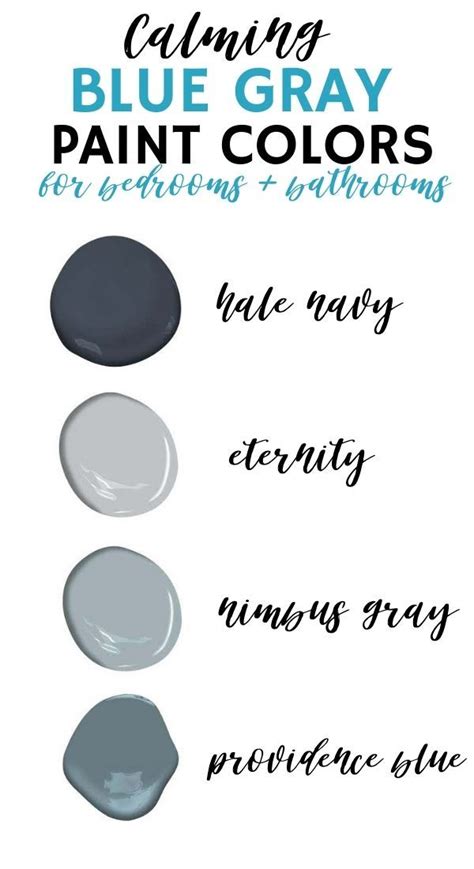 Blue Gray Paint Colors With The Words Calming