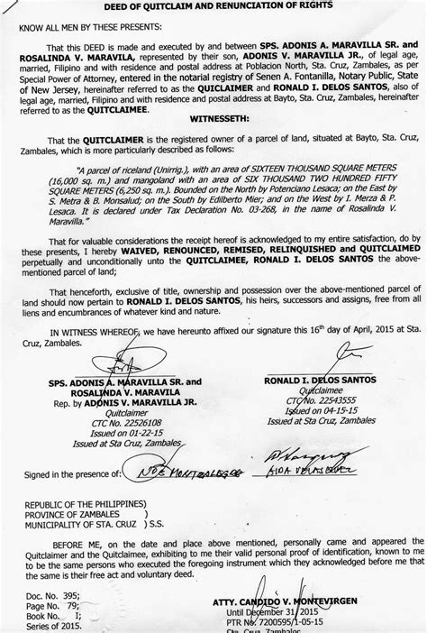 Kasunduan Sa Barangay Format Deed Of Absolute Sale Tagalog Kung Oo The Best Porn Website