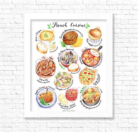 French Cuisine Fine Art Print Food Poster Kitchen Wall Art Etsy