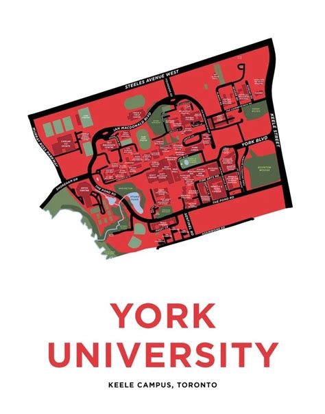 York University Keele Campus Map Print Campus Map York University