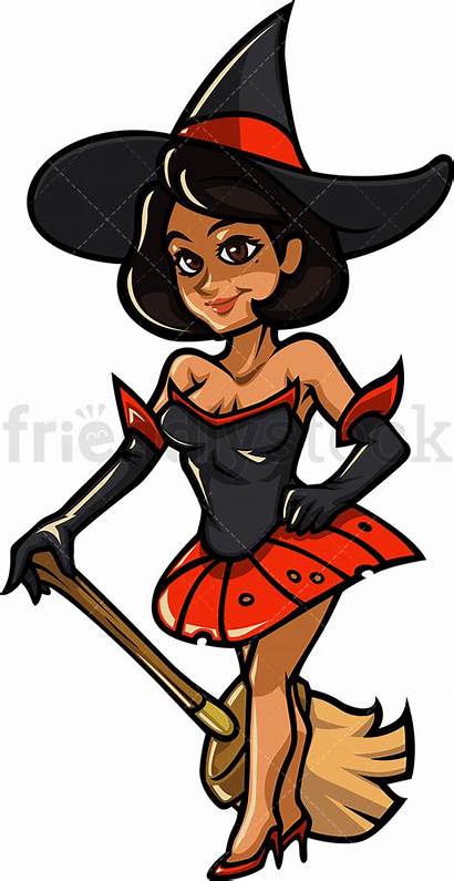 Witch Clipart Halloween Woman Cartoon Vector Wearing