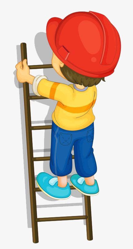 Little Boy Climbing A Ladder Kids Climbing Child Clipart Clip Art