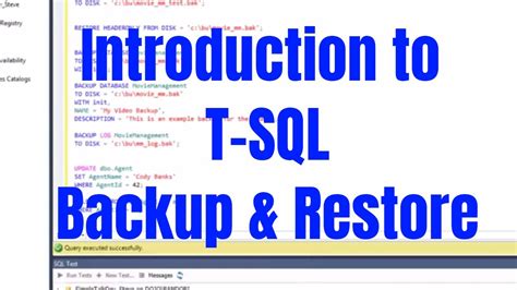 Introduction To SQL Server Backup And Restore Using T SQL YouTube