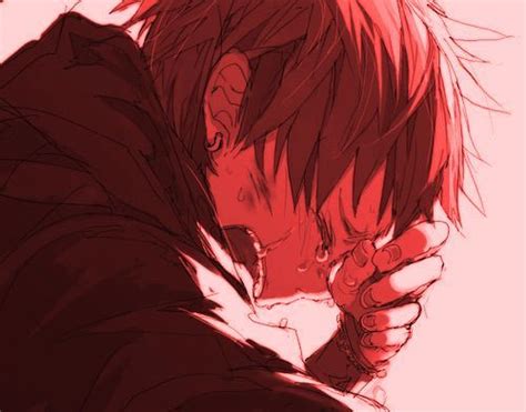 Anime Red Sad Boy Aesthetic Monochrome Edit By Sofiahalbof