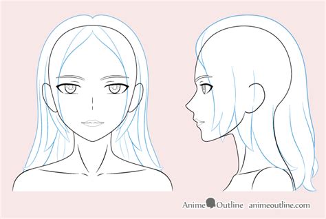Female Face Drawing Outline At