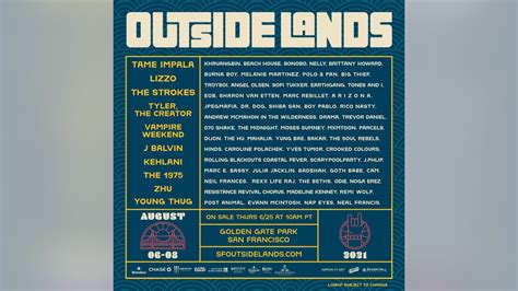 Outside Lands Festival Canceled For 2020 Lineup For 2021