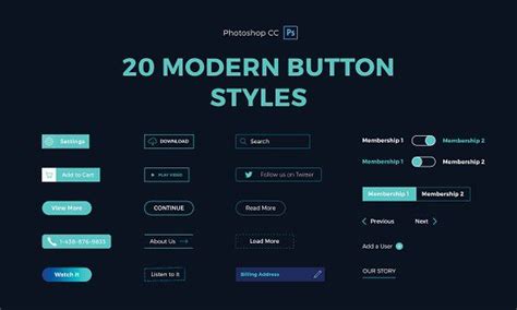 20 Modern Button Styles By Christina Siegle On Creativemarket Mood