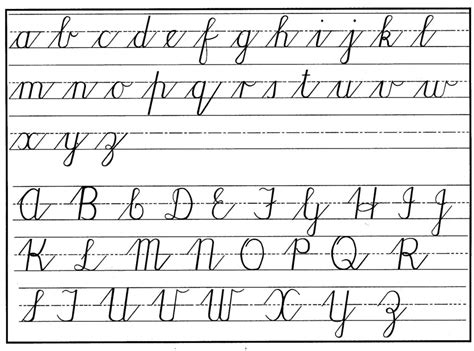 Cursive Alphabet Letters