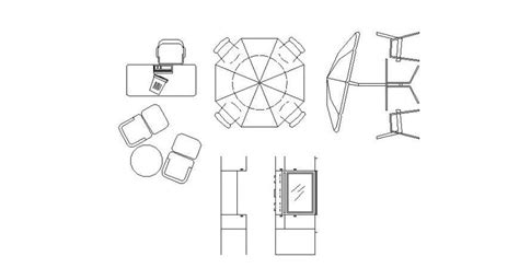 Outdoor Furniture Dwg Cad Blocks In Plan And Elevation Ph