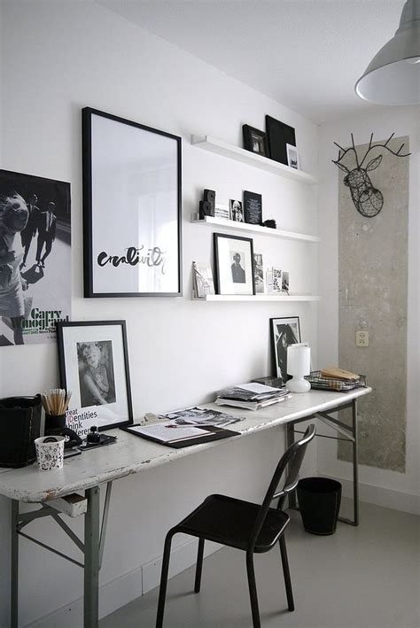 Industrial Home Office Features A Sleek Desk With Weathered Look