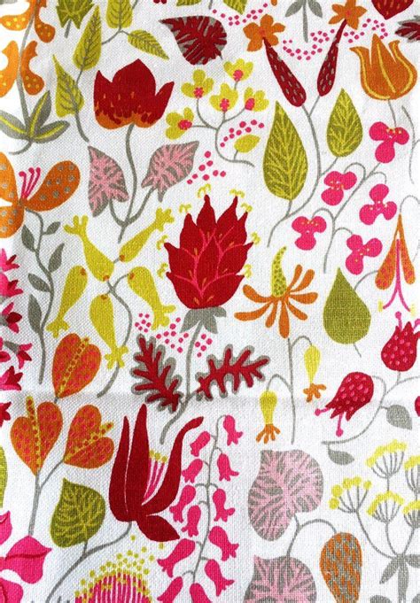 Scandinavian Vintage Fabric Swedish Fabric Floral Print Stig