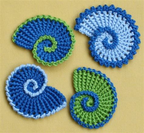Sea Shell Applique Crochet Pattern Pdf By Carocreated On Etsy