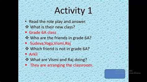 English Lesson 1 For Grade 6 Students Youtube