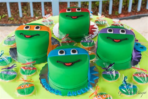Teenage Mutant Ninja Turtle Birthday Party Cake Cookies Leonardo