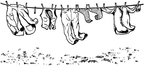 clothes on clothesline clothes line vintage drawing digital stamps