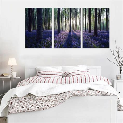 Wall Decor Canvas Print Lavender In Forest Sunshine Scenery Painting