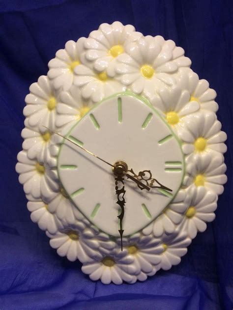 Daisy Wall Clock S Modern Retro Atlantic Ceramic Mold Etsy