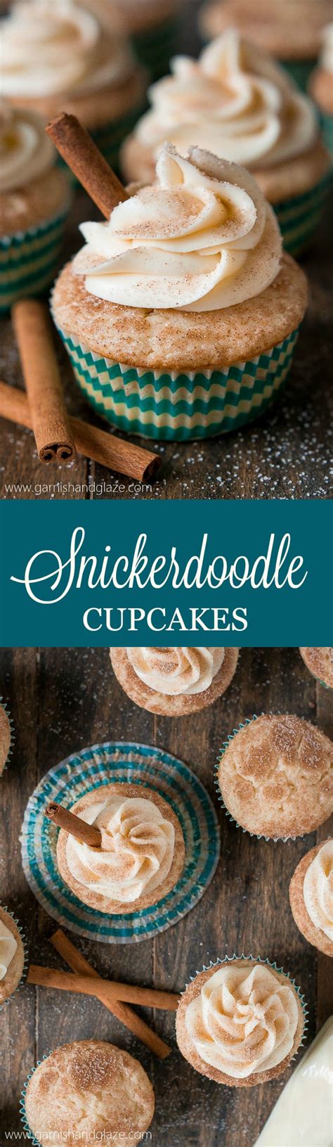 snickerdoodle cupcakes garnish and glaze