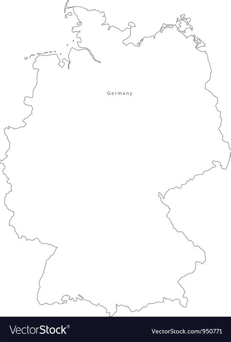 Black White Germany Outline Map Royalty Free Vector Image