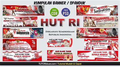 Kumpulan Desain Spanduk Banner Hut Ri Full Vector Update Free Cdr Psd Tutoriduan Com