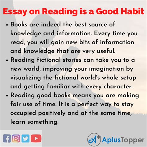 Essay On Reading Is A Good Habit Reading Is A Good Habit Essay For