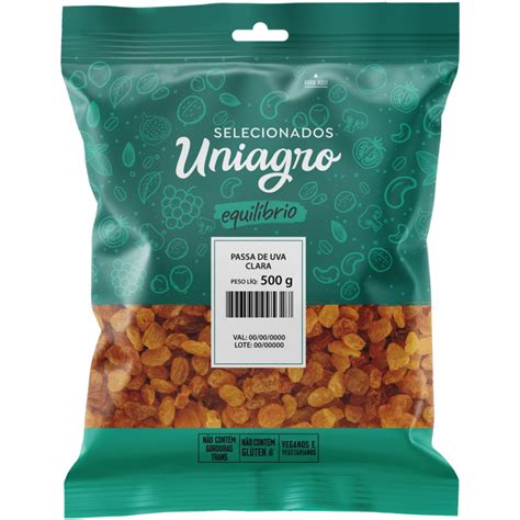 Uva Passa Branca Uniagro Und 500gr Tozzo Alimentos Ltda