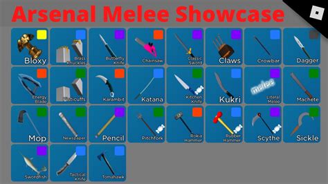 Melee Showcase Roblox Arsenal Youtube