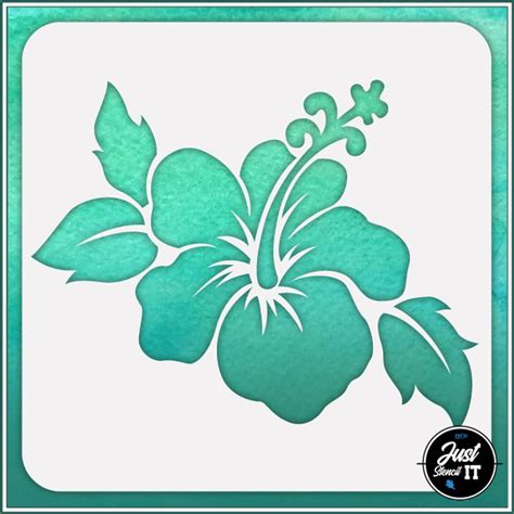 Hibiscus Flower 3 Durable And Reusable Stencil For Diy Etsy Canada