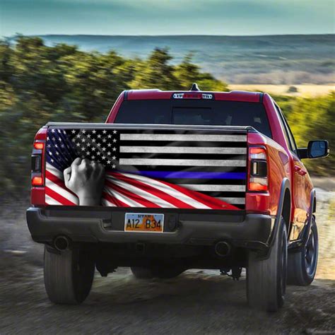 The Thin Blue Line America Truck Tailgate Decal Sticker Wrap Thb2613td