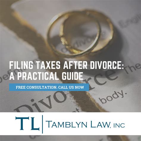 filing taxes after divorce a practical guide tamblyn law