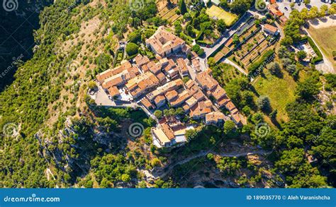 View Of Mountain Top Village Gourdon In Provence France Stock Photo