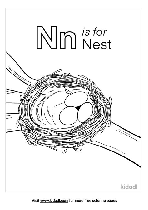 Free N Is For Nest Coloring Page Coloring Page Printables Kidadl