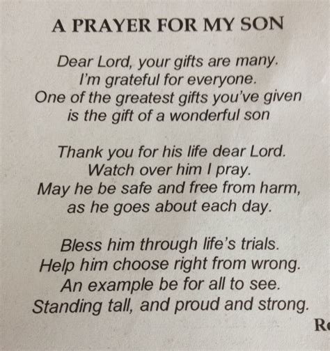 Prayer For My Son Prayer For My Son Prayer For Son Quotes To Live By