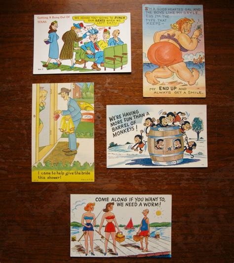 Vintage Lot Of Humorous Postcards From The 1940s And Etsy