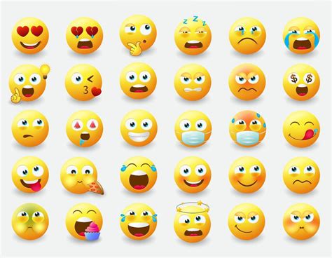 Emoticon Character Vector Set Emojis 3d Character In Facial