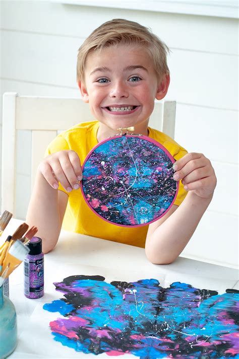 Diy Galaxy Painting Craft For Kids Space Crafts For Kids Painting
