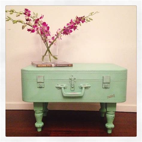 Vintage Suitcase Table Mint Green Annie Sloan Chalk Paint Painted