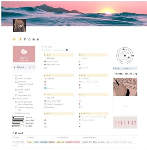 Finally Happy With My Homepage Setup Notion Notions Aesthetic